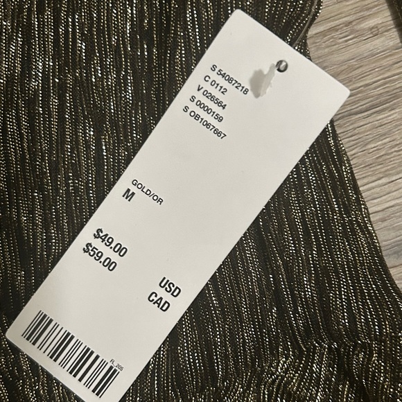 🛍️ SOLD - NWT Urban Outfitters Shimmery Peplum Top - Picture 3 of 5